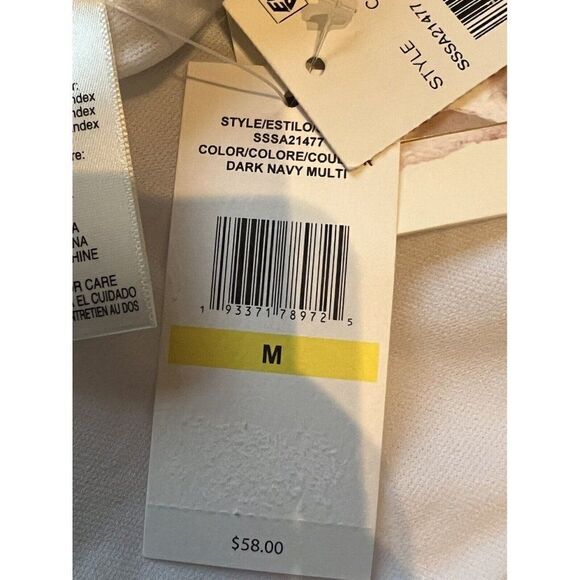 Jessica Simpson Sassy Safari Cami Bikini Top Navy Animal Print Cut Out Med NWT - Picture 8 of 8